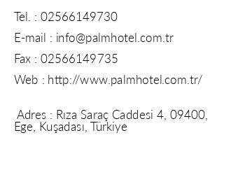 Palm Hotel iletiim bilgileri